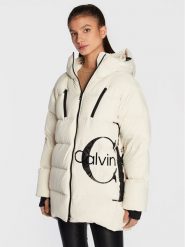 Calvin Klein Jeans Płaszcz zimowy J20J219849 Beżowy Regular Fit. Brązowe kurtki damskie Calvin Klein Jeans, na zimę, l, bez wzorów, z jeansu, bez kaptura. Za 1,599.00 zł.