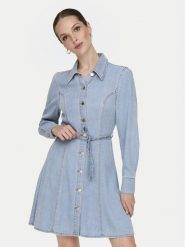 JDY Sukienka jeansowa Kamma 15338892 Błękitny Standard Fit. Niebieskie sukienki damskie JDY, bez wzorów, z bawełny, bez ramiączek. Za 139.99 zł.