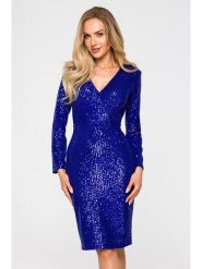 Made of emotion Sukienka w kolorze niebieskim rozmiar: M. Niebieskie sukienki damskie Made Of Emotion, bez wzorów, bez ramiączek. Za 222.99 zł.