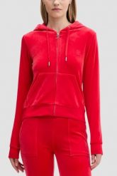 JUICY COUTURE Czerwona bluza damska Robertson Hoodie, Rozmiar M. Czerwone bluzy damskie Juicy Couture, m, bez wzorów, z materiału, z kapturem. W wyprzedaży za 255.99 zł.