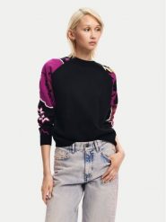 Desigual Sweter Barrie 24WWJF24 Czarny Regular Fit. Czarne swetry klasyczne damskie Desigual, xl, z syntetyku, bez kołnierzyka. Za 259.99 zł.
