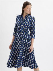 Orsay Sukienka w kolorze czarno-niebiesko-białym rozmiar: 36. Białe sukienki damskie Orsay, bez wzorów, z tkaniny, bez ramiączek. Za 78.28 zł.