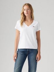 Levi's Koszulka w kolorze białym rozmiar: S. Białe bluzki damskie Levi's, s, bez wzorów, z bawełny, bez kołnierzyka, bez ramiączek. Za 74.81 zł.