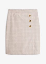 Spódnica ołówkowa w kratę. Czarne spódnice damskie bonprix, bez wzorów, eleganckie. Za 47.99 zł.