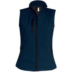 Damska kurtka puchowa Kariban Sans Manche Softshell. Niebieskie kurtki damskie KARIBAN, bez wzorów, z puchu, bez kaptura. Za 196.00 zł.
