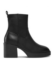 ONLY Botki 15304864 Czarny. Czarne botki damskie Only, ze skóry, bez obcasa, na słupku, bez zapięcia. Za 339.99 zł.