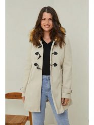 Curvy Lady Płaszcz przejściowy w kolorze beżowym rozmiar: 40/42. Brązowe płaszcze damskie Curvy Lady, bez wzorów, bez kaptura. Za 140.53 zł.