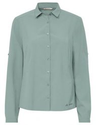 Koszula damska Rosemoor LS Shirt IV. Zielone koszule damskie Vaude, na lato, bez wzorów, z materiału, sportowe, bez kołnierzyka, bez ramiączek. Za 392.40 zł.