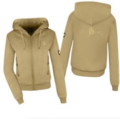 Bluza jeździecka damska JD ATTACK Clarabel z zamkiem. Brązowe bluzy damskie JD ATTACK, l, bez wzorów, z bawełny, bez kaptura. Za 199.00 zł.