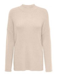 ONLY Sweter w kolorze beżowym rozmiar: L. Brązowe swetry klasyczne damskie Only, l, prążkowane, bez kołnierzyka. Za 79.03 zł.