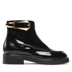 Botki Alberta Ferretti. Czarne botki damskie Alberta Ferretti, bez obcasa, na płaskiej podeszwie, bez zapięcia. Za 4,379.00 zł.