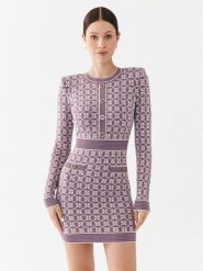 Elisabetta Franchi Sukienka dzianinowa AM-94Q-36E2-V550 Fioletowy Slim Fit. Fioletowe sukienki damskie Elisabetta Franchi, bez wzorów, z dzianiny, bez ramiączek. Za 2,929.00 zł.