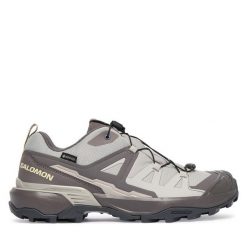 Trekkingi Salomon. Brązowe obuwie trekkingowe damskie Salomon, z gore-texu, bez zapięcia. Za 629.99 zł.