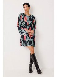 SKFK Sukienka "Dima" w kolorze czarno-zielono-czerwonym rozmiar: 38. Czarne sukienki damskie SKFK, bez wzorów, bez ramiączek. Za 304.99 zł.