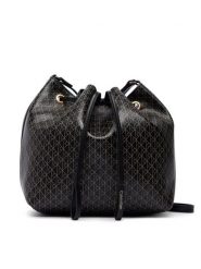 Calvin Klein Torebka Emblem Aop Drawstring Bucket LV04F3785G Czarny. Czarne torebki klasyczne damskie Calvin Klein, ze skóry, bez dodatków. Za 489.99 zł.