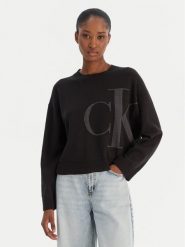 Calvin Klein Jeans Sweter Smooth LV047E304G Czarny Regular Fit. Czarne swetry klasyczne damskie Calvin Klein Jeans, m, z bawełny, bez kołnierzyka. Za 529.99 zł.