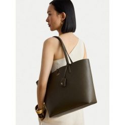 Torebka LAUREN RALPH LAUREN. Zielone shopper bag Lauren Ralph Lauren, bez wzorów, bez dodatków. Za 989.99 zł.