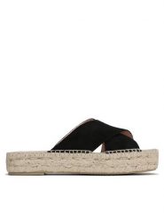 Manebi Espadryle Double Sole X Bands Sandals K 1.0 DX Czarny. Czarne espadryle damskie Manebi, bez wzorów, ze skóry, bez obcasa. Za 379.99 zł.