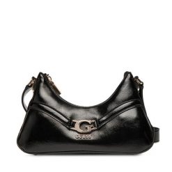 Torebka Guess. Czarne listonoszki damskie Guess, z aplikacjami, bez dodatków. Za 379.99 zł.
