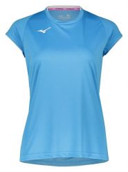 Mizuno Koszulka sportowa "Team Core" w kolorze błękitnym rozmiar: L. Niebieskie koszulki sportowe damskie Mizuno, l, bez wzorów, bez ramiączek, outdoorowe. Za 61.46 zł.