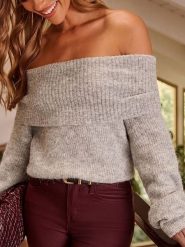 Milan Kiss Sweter w kolorze szarym rozmiar: L. Szare swetry klasyczne damskie Milan Kiss, l, bez kołnierzyka. Za 130.99 zł.