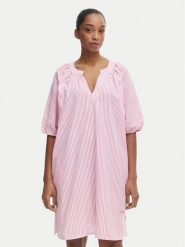 Iconique Sukienka letnia Giorgia IC26-103 Różowy jasny Relaxed Fit. Czerwone sukienki damskie Iconique, bez wzorów, z bawełny, bez ramiączek. Za 399.99 zł.