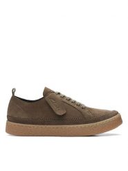 Clarks Skórzane sneakersy "Barleigh Lace" w kolorze khaki rozmiar: 38. Brązowe obuwie sportowe damskie Clarks, bez zapięcia. Za 234.97 zł.