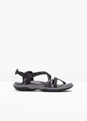 Sandały Skechers. Czarne sandały damskie bonprix, bez wzorów, bez obcasa, bez zapięcia. Za 249.99 zł.