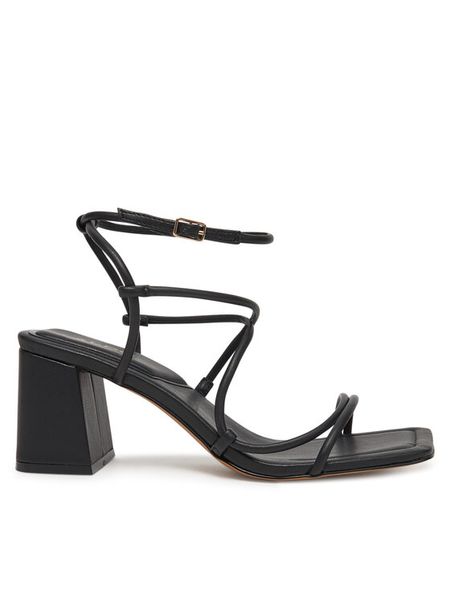 Aldo Sandały Harmonni 13768228 Czarny. Czarne sandały damskie ALDO, bez wzorów, ze skóry, bez obcasa, na słupku, bez zapięcia. Za 469.99 zł.