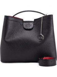 Mia Tomazzi Skórzana torebka w kolorze czarnym - 31 x 26 x 13 cm rozmiar: onesize. Czarne torebki klasyczne damskie Mia Tomazzi, z materiału, przez ramię, bez dodatków. Za 358.48 zł.