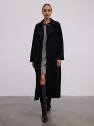 BGN Płaszcz przejściowy w kolorze czarnym rozmiar: 36. Czarne płaszcze damskie BGN, bez wzorów, z wełny, bez kaptura. Za 376.85 zł.