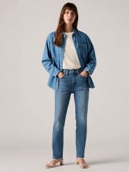 Levi's Dżinsy "724" - Slim fit - w kolorze niebieskim rozmiar: W29/L30. Niebieskie jeansy damskie Levi's, z podwyższonym stanem. Za 251.74 zł.