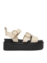 DeeZee Sandały CEO-HY632-1 Écru. Białe sandały damskie DeeZee, bez wzorów, z materiału, bez obcasa, na płaskiej podeszwie, bez zapięcia. Za 149.99 zł.