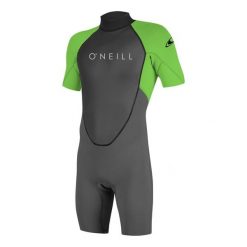 Kombinezon surfingowy z zamkiem błyskawicznym z tyłu O'Neill Reactor-2 2 mm. Szare kombinezony damskie O'Neill, bez wzorów, z neoprenu, sportowe, bez kołnierzyka, bez ramiączek. Za 454.50 zł.
