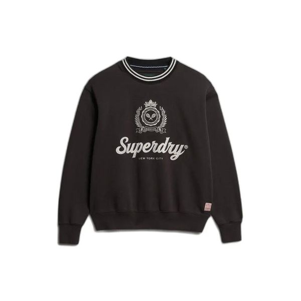 Bluza damska Superdry Country Club. Czarne bluzy damskie Superdry, xs, z aplikacjami, prążkowane, bez kaptura. Za 262.65 zł.