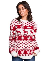 Be Wear Sweter w kolorze czerwonym rozmiar: L/XL. Czerwone swetry klasyczne damskie Be Wear, l, bez kołnierzyka. Za 168.05 zł.