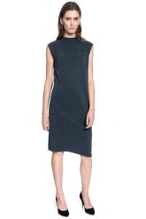 DAMSKA SUKIENKA LEE CUPRO DRESS BLACK L50VQR01 112111433. Czarne sukienki damskie Lee, bez wzorów, bez ramiączek. W wyprzedaży za 59.99 zł.