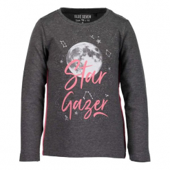 Blue Seven Koszulka Dziewczęca Moon, 128, Szara. Niebieskie koszulki i t-shirty dziewczęce Blue Seven, z nadrukiem. Za 45.00 zł.