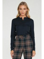 Nife Bluzka w kolorze granatowym rozmiar: 40. Niebieskie bluzki damskie Nife, bez wzorów, bez kołnierzyka, bez ramiączek. Za 160.58 zł.