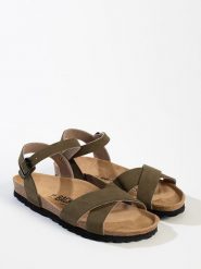 BACKSUN Sandały w kolorze khaki rozmiar: 41. Brązowe sandały damskie Backsun, bez wzorów, z otwartym noskiem, bez obcasa, bez zapięcia. Za 184.46 zł.