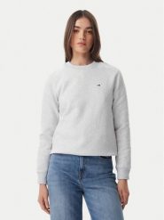 Tommy Jeans Bluza Flag DW0DW19959 Szary jasny Regular Fit. Szare bluzy damskie Tommy Jeans, s, bez wzorów, z bawełny, bez kaptura. Za 289.99 zł.