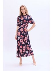 Marks & Spencer Sukienka w kolorze granatowo-różowym rozmiar: 44. Niebieskie sukienki damskie Marks & Spencer, bez wzorów, z wiskozy, bez ramiączek. Za 91.99 zł.
