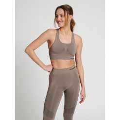 Damski bezszwowy biustonosz sportowy Hummel Shaping. Brązowe biustonosze sportowe damskie Hummel, bez wzorów. Za 122.50 zł.