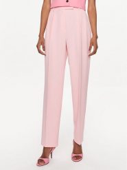 Hugo Spodnie materiałowe 50489275 Różowy Regular Fit. Czerwone spodnie materiałowe damskie Hugo, bez wzorów, z materiału. Za 419.99 zł.