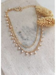 Atelier MIU Pozłacany naszyjnik z elementem ozdobnym rozmiar: onesize. Białe naszyjniki damskie atelier MIU, z kryształem, pozłacane. Za 39.99 zł.