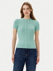 Polo Ralph Lauren Sweter 211895379018 Zielony Slim Fit. Zielone swetry klasyczne damskie Polo Ralph Lauren, xs, z bawełny, bez kołnierzyka. Za 419.99 zł.