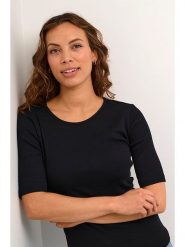 Kaffe Koszulka w kolorze czarnym rozmiar: XXL. Czarne bluzki damskie Kaffe, xxl, bez wzorów, bez kołnierzyka, bez ramiączek. Za 56.93 zł.