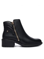 Pikolinos Botki Medina W0D-8581 Czarny. Czarne botki damskie Pikolinos, ze skóry, bez obcasa, na słupku, bez zapięcia. Za 759.99 zł.