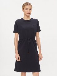 Tommy Hilfiger Sukienka codzienna 1985 WW0WW40734 Granatowy Regular Fit. Niebieskie sukienki damskie Tommy Hilfiger, bez wzorów, z bawełny, bez ramiączek. Za 239.99 zł.