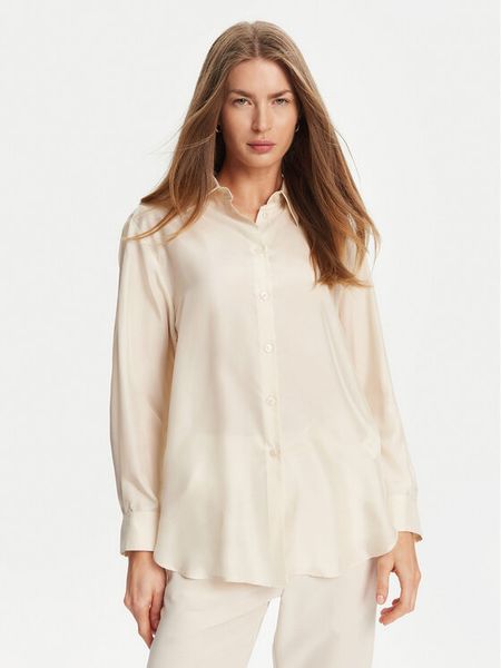 Marella Koszula Alec 2513111015 Écru Regular Fit. Koszule damskie Marella, bez wzorów, z jedwabiu, bez kołnierzyka, bez ramiączek. Za 579.00 zł.